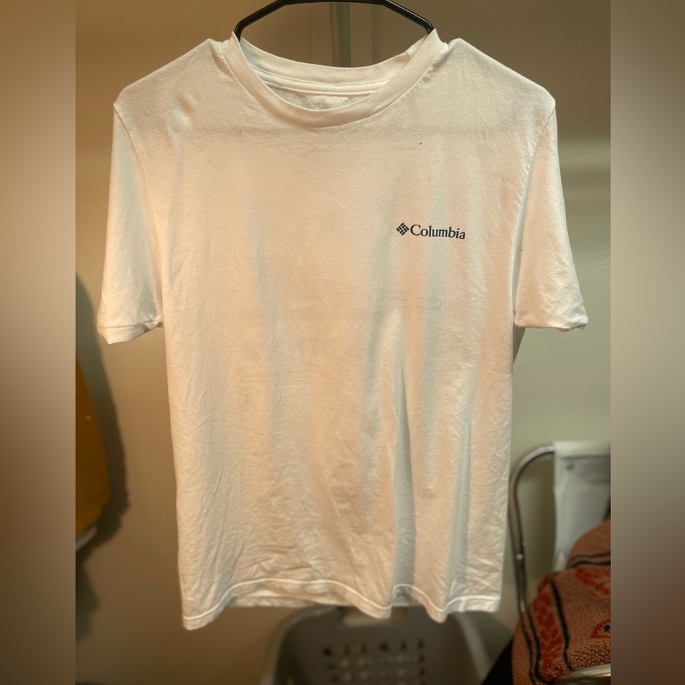 Columbia T Shirt Mens Medium White Mountains